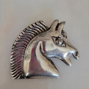 Mexican Silver Vintage LHorses Head Pin.